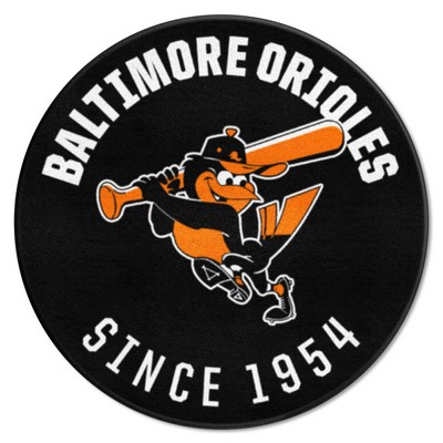 Fan Mats  LLC Baltimore Orioles Roundel Mat Retro Black