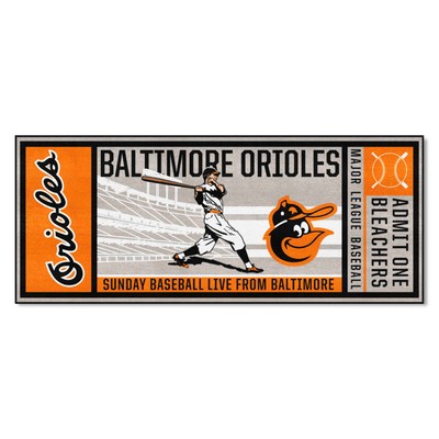 Fan Mats  LLC Baltimore Orioles Ticket Runner Retro Gray