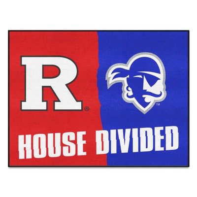 Fan Mats  LLC House Divided Rutgers / Seton Hall House Divided Mat Multi