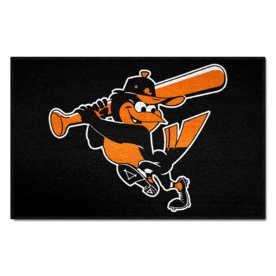 Fan Mats  LLC Baltimore Orioles Starter Mat Retro Black