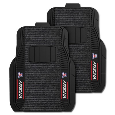 Fan Mats  LLC Arizona Wildcats 2-pc Deluxe Car Mat Set Black