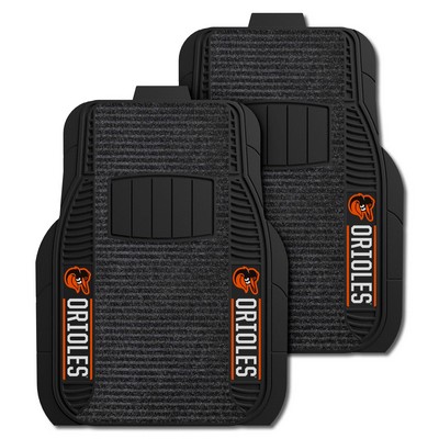 Fan Mats  LLC Baltimore Orioles 2-pc Deluxe Car Mat Set Black