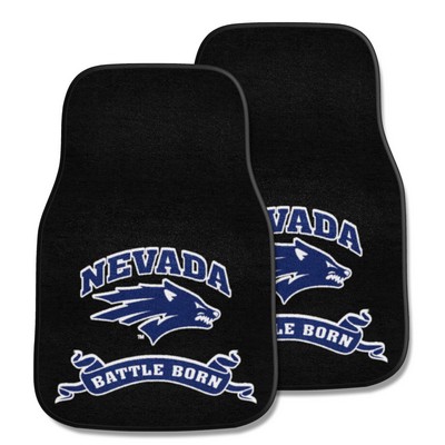 Fan Mats  LLC Nevada Wolfpack 2-pc Carpet Car Mat Set Black