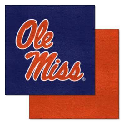 Fan Mats  LLC Ole Miss Rebels Team Carpet Tiles Navy