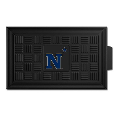 Fan Mats  LLC Naval Academy Midshipmen Medallion Door Mat Black