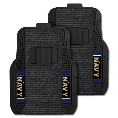 Fan Mats  LLC Naval Academy Midshipmen 2-pc Deluxe Car Mat Set Black