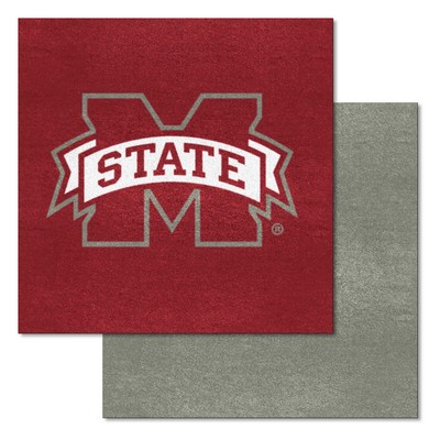 Fan Mats  LLC Mississippi State Bulldogs Team Carpet Tiles Maroon