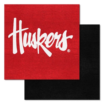 Fan Mats  LLC Nebraska Cornhuskers Team Carpet Tiles Red