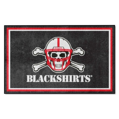 Fan Mats  LLC Nebraska Cornhuskers 4x6 Rug Black