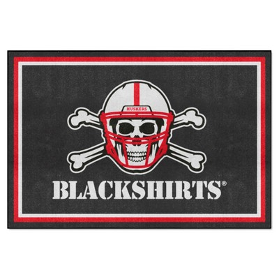 Fan Mats  LLC Nebraska Cornhuskers 5x8 Rug Black