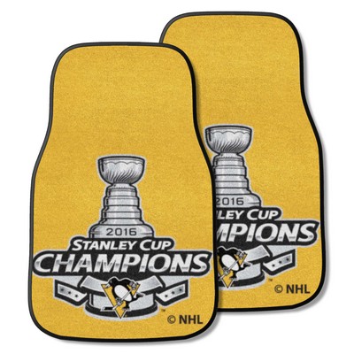 Fan Mats  LLC Pittsburgh Penguins 2-pc Carpet Car Mat Set Yellow