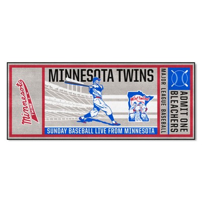 Fan Mats  LLC Minnesota Twins Ticket Runner Retro Gray