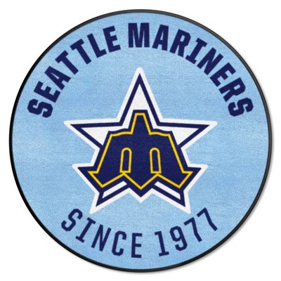 Fan Mats  LLC Seattle Mariners Roundel Mat Retro Light Blue