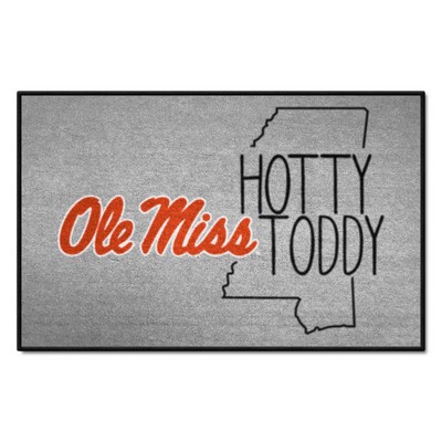 Fan Mats  LLC Ole Miss Rebels Starter Mat Southern Style Gray