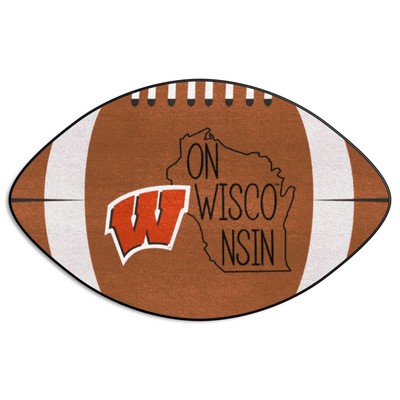 Fan Mats  LLC Wisconsin Badgers Football Mat Southern Style Brown