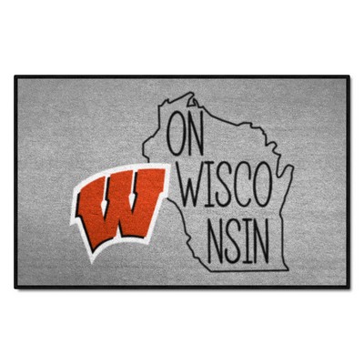 Fan Mats  LLC Wisconsin Badgers Starter Mat Southern Style Gray