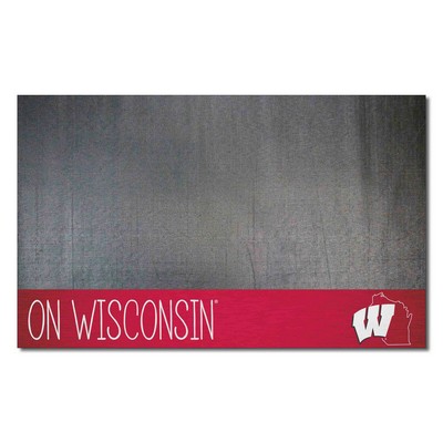 Fan Mats  LLC Wisconsin Badgers Grill Mat Southern Style Black