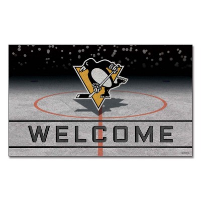 Fan Mats  LLC Pittsburgh Penguins Crumb Rubber Door Mat Black