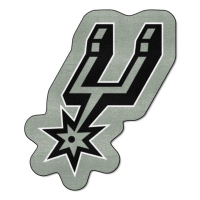 Fan Mats  LLC San Antonio Spurs Mascot Mat Black