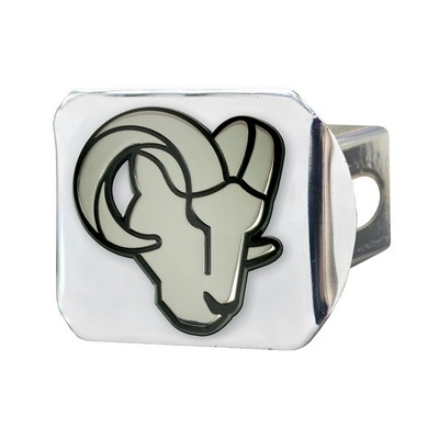 Fan Mats  LLC Los Angeles Rams Chrome Metal Hitch Cover with Chrome Metal 3D Emblem Chrome