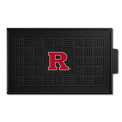 Fan Mats  LLC Rutgers Scarlett Knights Medallion Door Mat Black