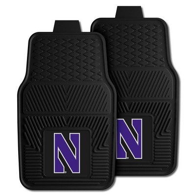 Fan Mats  LLC Northwestern Wildcats 2-pc Vinyl Car Mat Set Black