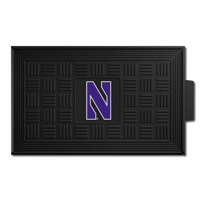 Fan Mats  LLC Northwestern Wildcats Medallion Door Mat Black