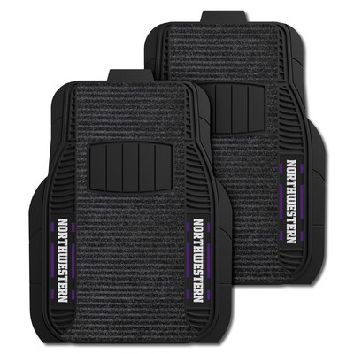 Fan Mats  LLC Northwestern Wildcats 2-pc Deluxe Car Mat Set Black