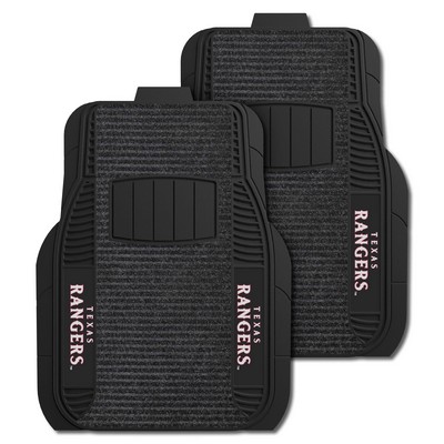 Fan Mats  LLC Texas Rangers 2-pc Deluxe Car Mat Set Black