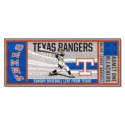 Fan Mats  LLC Texas Rangers Ticket Runner Retro Gray