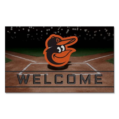 Fan Mats  LLC Baltimore Orioles Crumb Rubber Door Mat Black