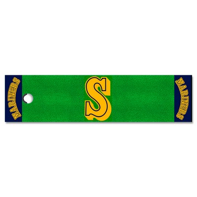 Fan Mats  LLC Seattle Mariners Putting Green Mat Retro Green