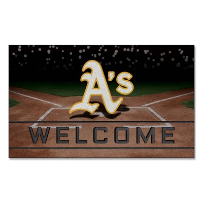 Fan Mats  LLC Oakland Athletics Crumb Rubber Door Mat Green