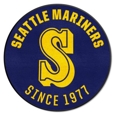 Fan Mats  LLC Seattle Mariners Roundel Mat Retro Blue