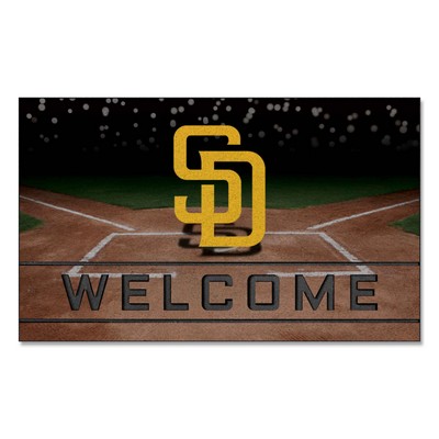 Fan Mats  LLC San Diego Padres Crumb Rubber Door Mat Yellow