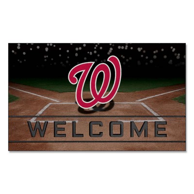 Fan Mats  LLC Washington Nationals Crumb Rubber Door Mat Red