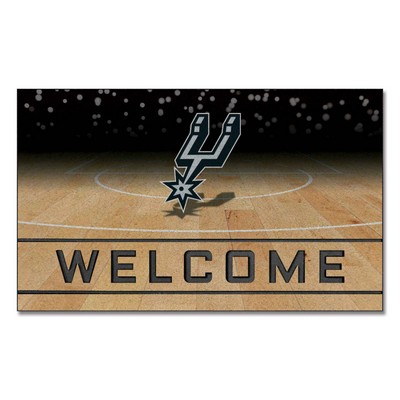 Fan Mats  LLC San Antonio Spurs Crumb Rubber Door Mat Black