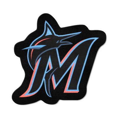 Fan Mats  LLC Miami Marlins Mascot Mat Black