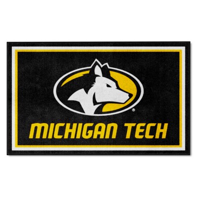 Fan Mats  LLC Michigan Tech Huskies 4x6 Rug Black