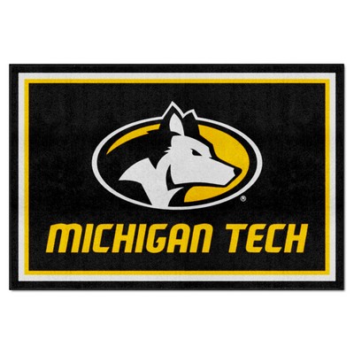 Fan Mats  LLC Michigan Tech Huskies 5x8 Rug Black