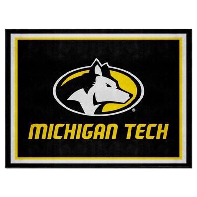 Fan Mats  LLC Michigan Tech Huskies 8x10 Rug Black