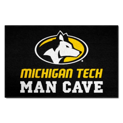 Fan Mats  LLC Michigan Tech Huskies Starter Mat Man Cave Black