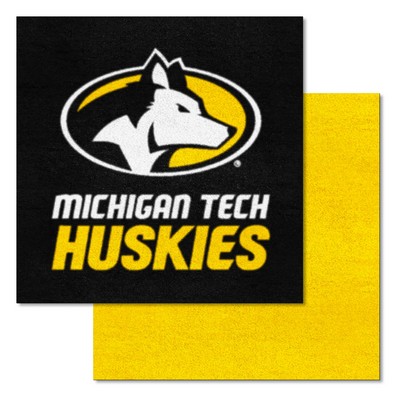 Fan Mats  LLC Michigan Tech Huskies Team Carpet Tiles Black