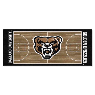 Fan Mats  LLC Oakland Golden Grizzlies NCAA Basketball Runner Black