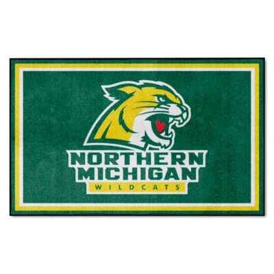 Fan Mats  LLC Northern Michigan Wildcats 4x6 Rug Green