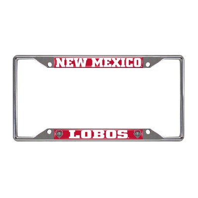 Fan Mats  LLC New Mexico Lobos License Plate Frame Chrome