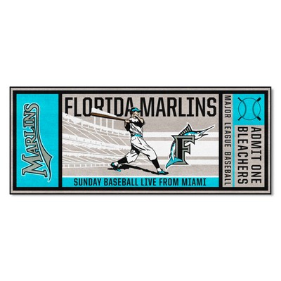 Fan Mats  LLC Florida Marlins Ticket Runner Retro Gray