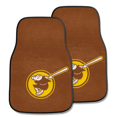 Fan Mats  LLC San Diego Padres 2-pc Carpet Car Mat Set Brown