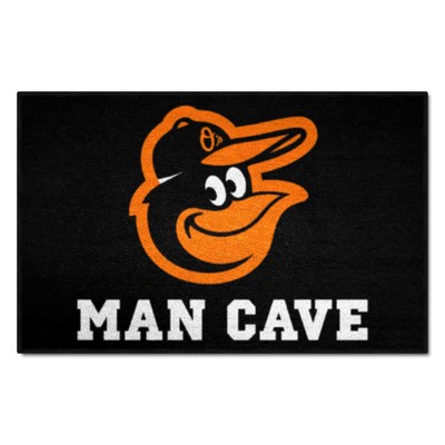 Fan Mats  LLC Baltimore Orioles Starter Mat Man Cave Black