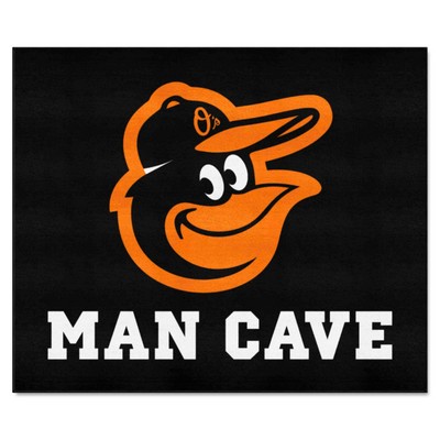 Fan Mats  LLC Baltimore Orioles Tailgater Mat Man Cave Black